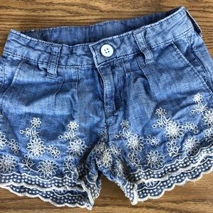 Girls embroidered jean shorts